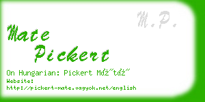 mate pickert business card